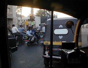 View from within an autorickshaw