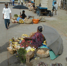 Women selling offerings to bring into the temple